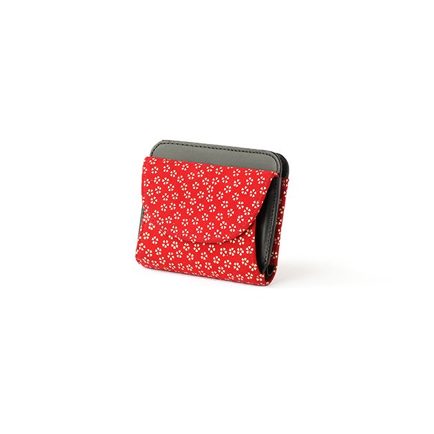 Premium Japanese Deerskin Leather Fold Wallet with Urushi Lacquer - Cherry Blossom Red - Handmade in Japan - Elegant Gift for Men & Women - Perfect for Business, Travel and Everyday Use