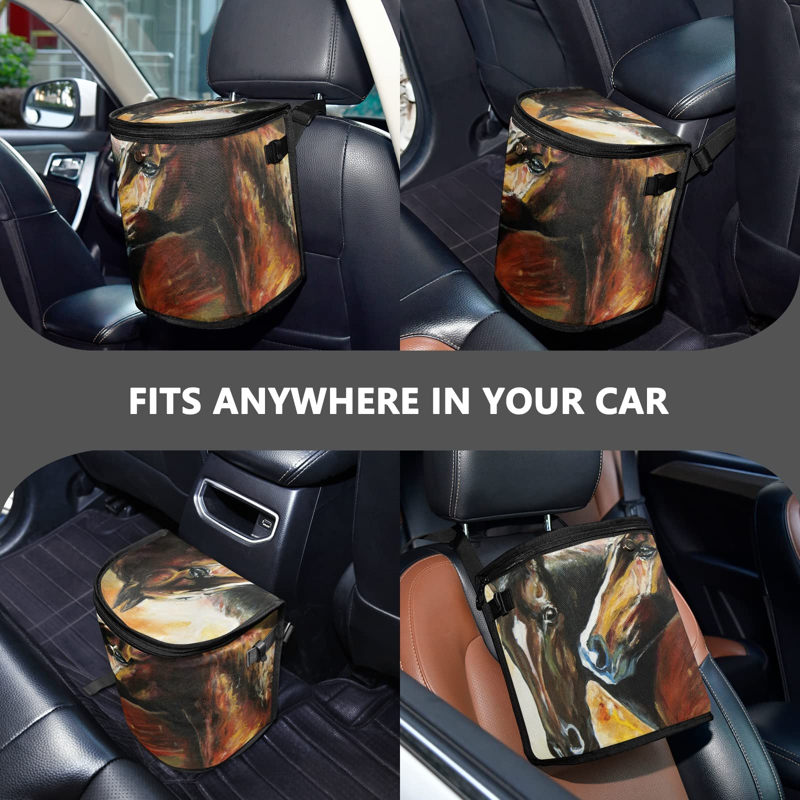 ALAZA Dinosaur Car Trash Can - Waterproof Collapsible Garbage Bag, Multipurpose Car Organizer for Road Trips, Camping, and Office Use