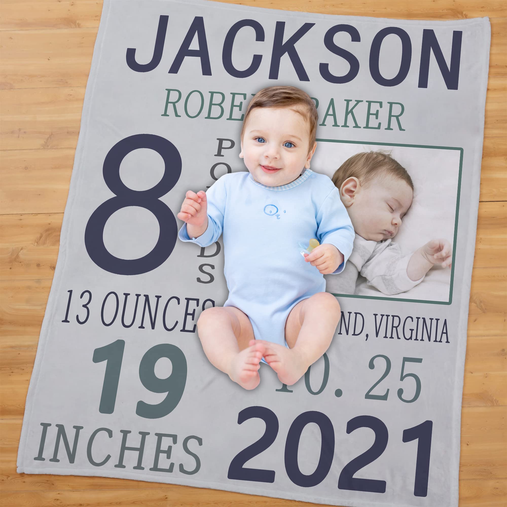 **Personalized Baby Blankets with Name & Photo - Custom Newborn Receiving Blankets for Baby Shower, Birthday Gifts - Ideal for Girls, Boys, Toddlers & Keepsake Memories**    *(Perfect for Baby Showers, Birthdays, Christenings & Special Moments - Soft & Safe for Newborns & Toddlers)*