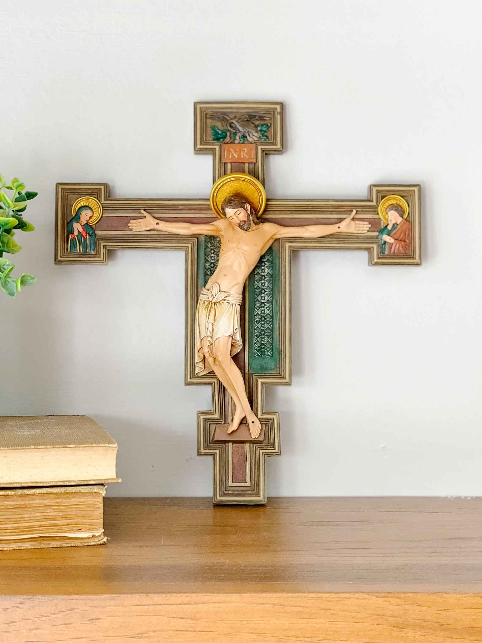 Florentine Crucifix - Handcrafted Italian Wooden Cross for Home Decor, Wall Hanging & Religious Gifts | Perfect for Church, Bedroom & Spiritual Spaces