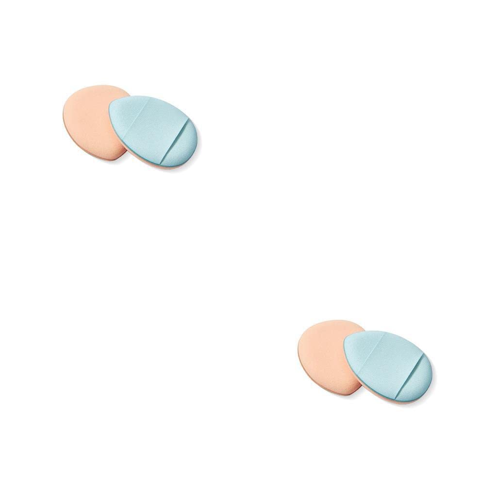 2 PCS Mini Portable Face Powder Foundation Puff - Soft Makeup Sponge for Blending & Contouring - Sky Blue Cosmetic Sponge - Perfect for Travel, Touch-Ups & On-the-Go Makeup Application