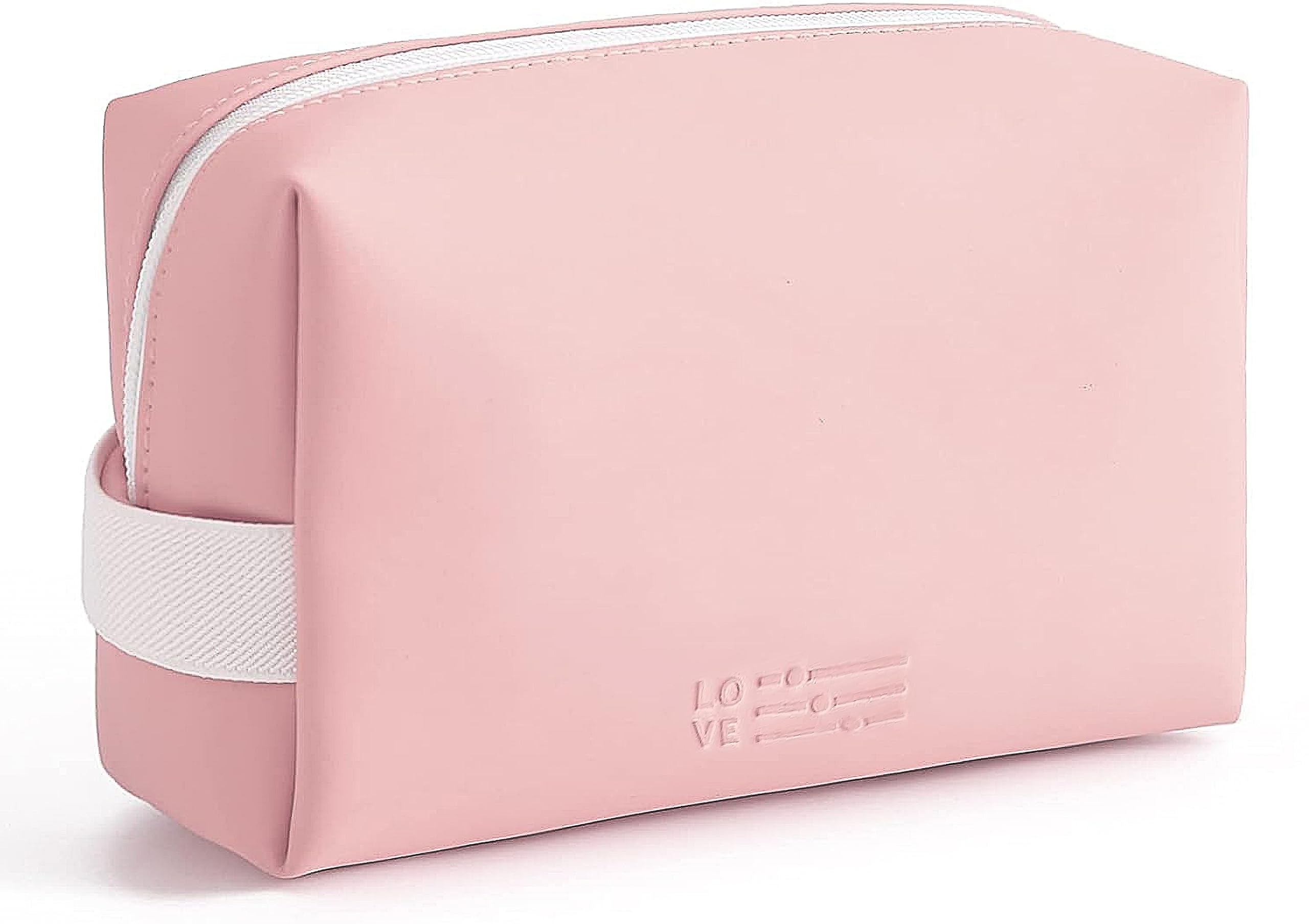 DWYNIX Small Makeup Bag for Women - Waterproof Travel Cosmetic Organizer | Perfect for Lipstick & Toiletries (Pink)