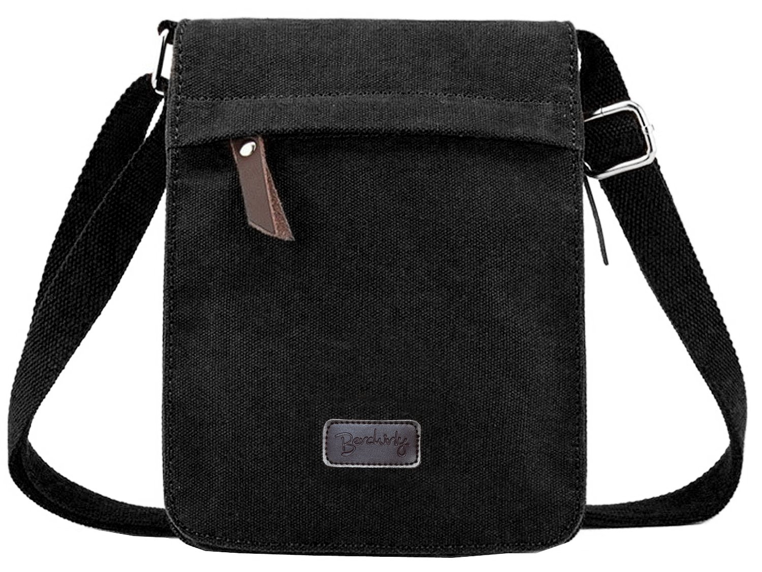 Vintage Leather Messenger Bag - Small Crossbody Canvas Organizer for Men & Women - Perfect for Work, Travel, and Daily Commute