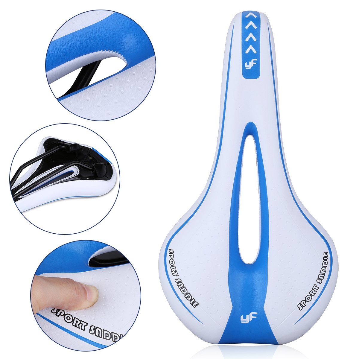 Breathable Comfortable Mountain Bike Saddle with Central Relief Zone - Ergonomic Design for Road & MTB Cycling - Perfect for Long Distance Rides and Commuting