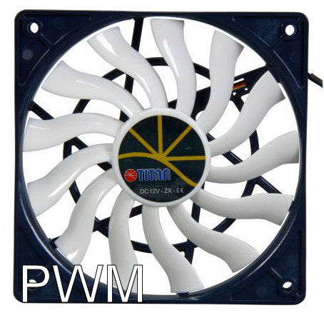 Titan Extreme 120x15mm 12V Z Axis Bearing Fan with 4-Pin PWM Micro Chip (TFD-12015H12ZP) - Perfect for PC Cooling, Gaming Rigs & Server Systems