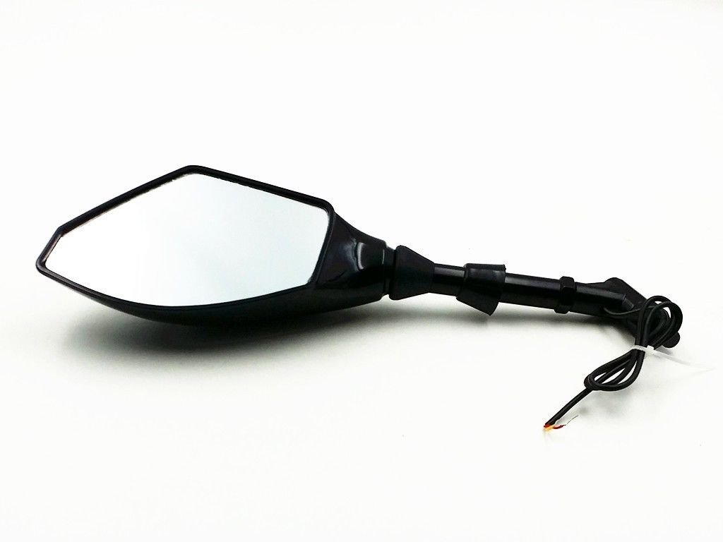 Integrated LED Turn Signal Rearview Side Mirror for Suzuki SV650/1000, GSF, Ducati, Kawasaki, Honda Shadow VT/VTX Cruiser, Triumph, BSA, Norton, BMW - Universal Fit for Standard & Naked Bikes - Enhances Safety & Style for Night Riding & Urban Commuting
