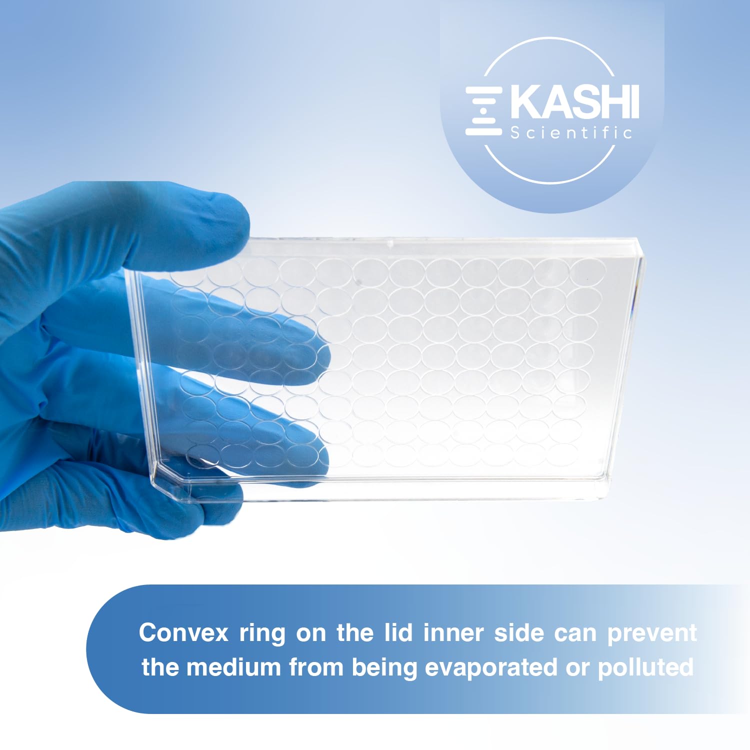 96-Well Polystyrene Flat-Bottom Microplate - Clear Sterile 96 Well Plates with Lids [Pack of 100] for Laboratory Research, ELISA Testing & Cell Culture Applications