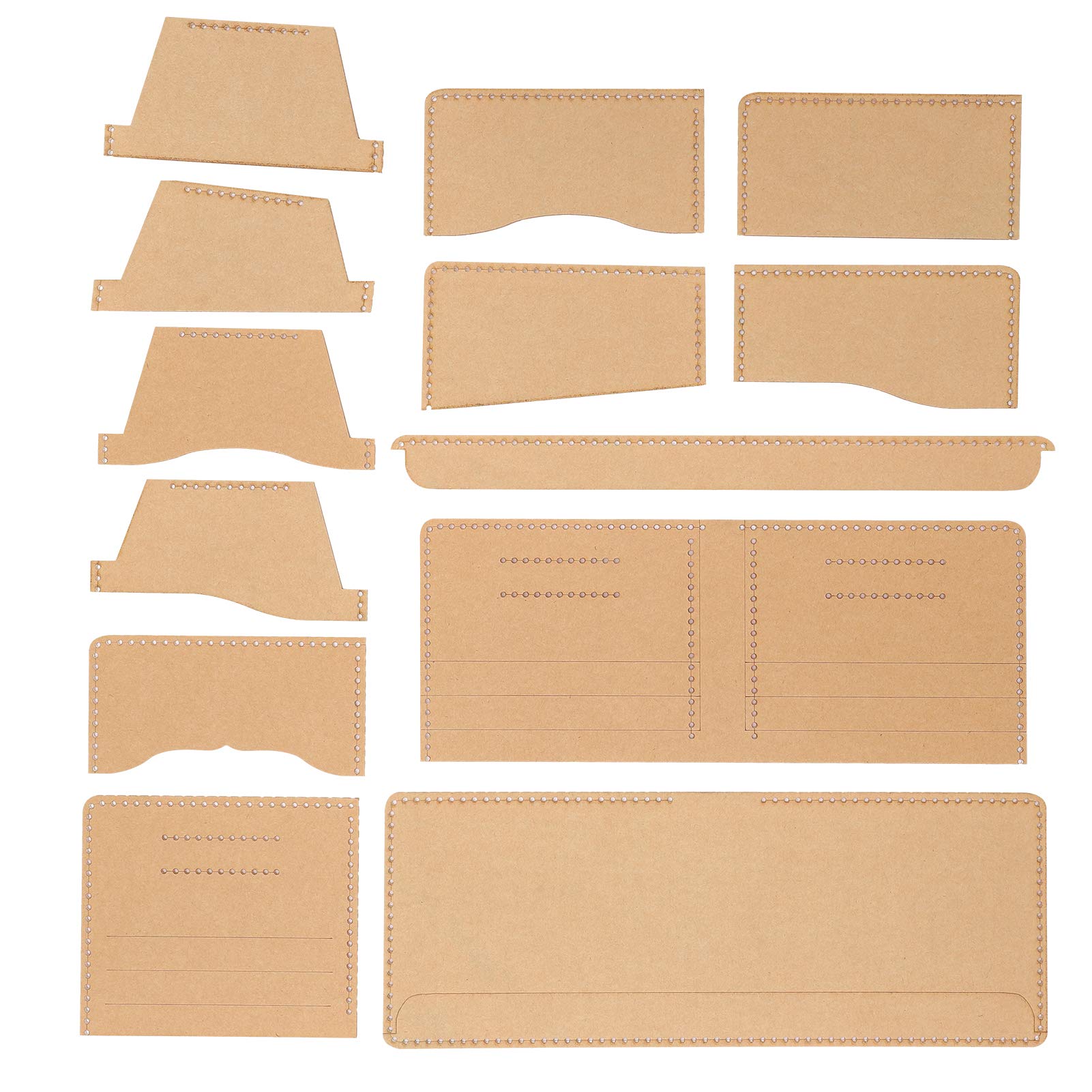 13-Piece Leather Acrylic Template Set - Clear Wallet Pattern Stencils for Leather Crafting, Quilting & Sewing | DIY Leatherworking Tools for Wallets, Bags & Accessories