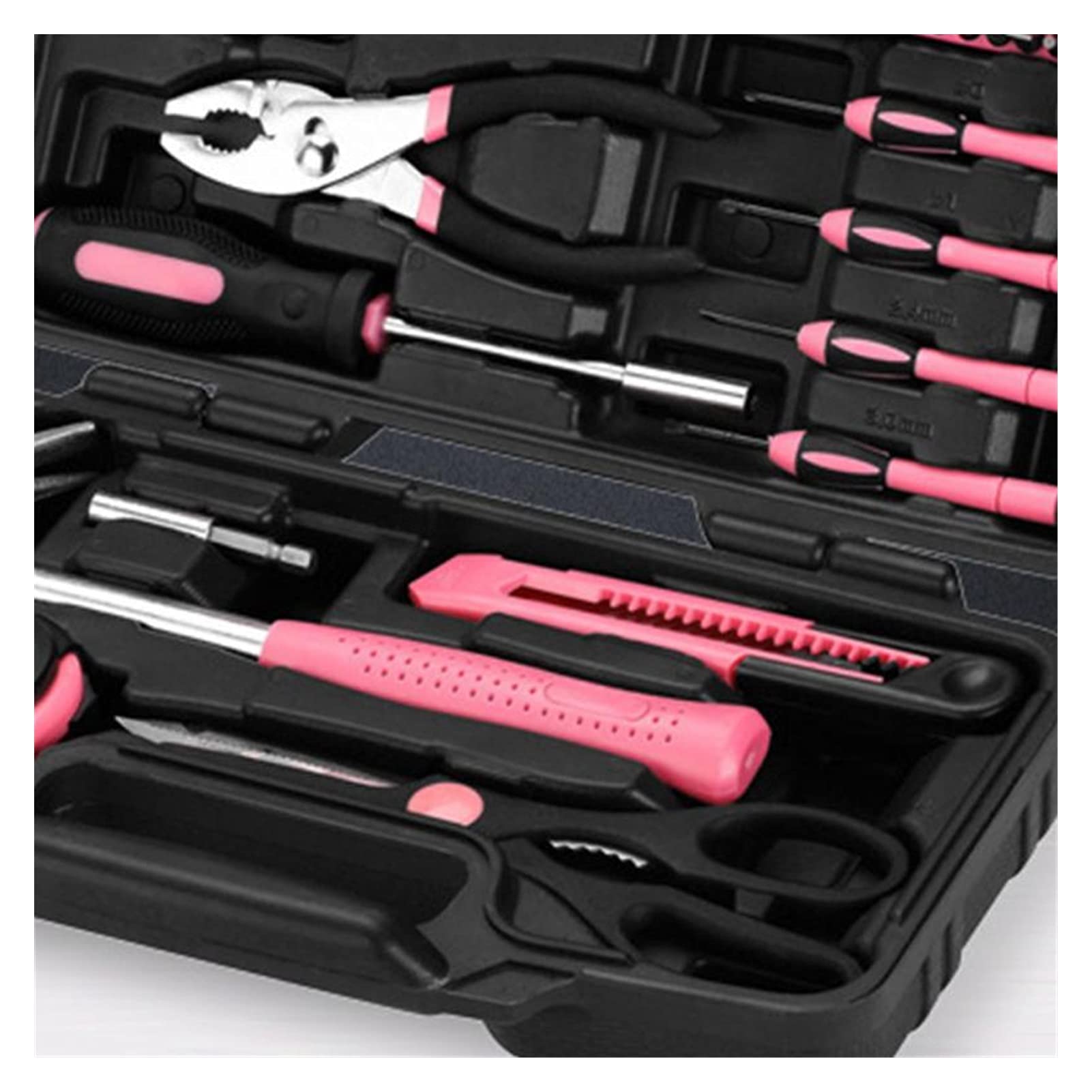 MGRAS 39-Piece Pink DIY Home Tool Kit with Hard Storage Case - Essential Hand Tools for Household Repairs, Crafting, and DIY Projects
