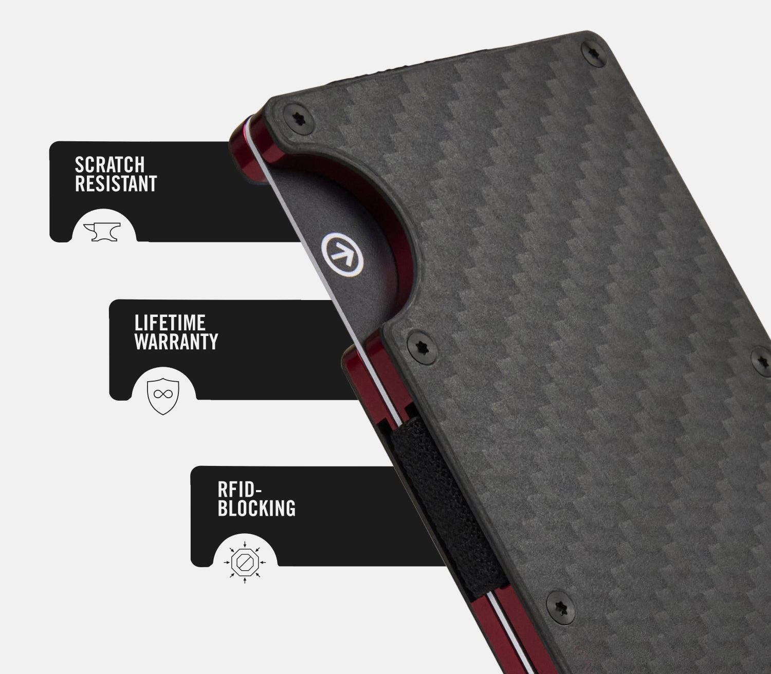 Ridge Wallet - Slim RFID Blocking Minimalist Front Pocket Wallet for Men | Oxblood Carbon 004 | Perfect for Everyday Carry, Travel & Gift Giving
