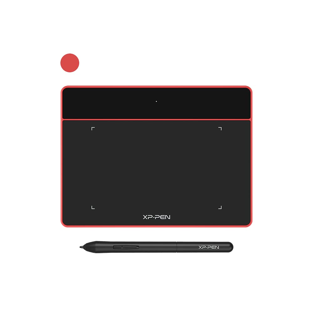 XPPen Deco Fun XS OSU Drawing Tablet - 8192 Pressure Levels, Ultra-Thin Graphic Tablet for Online Teaching, Digital Art & Design - Compatible with Windows, Mac, Android, Chrome & Linux (Red, 4x3 Inch) - Perfect for Artists, Students & Remote Work