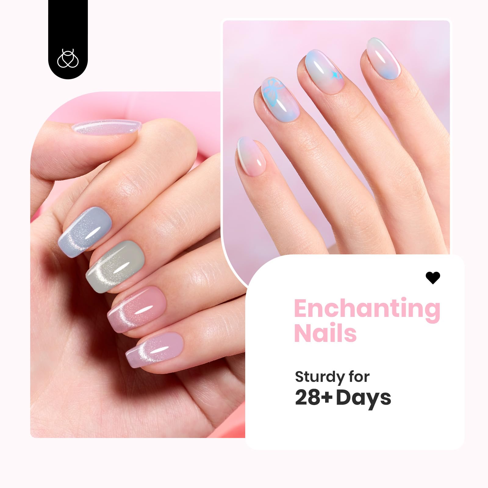 Beetles 6 Colors Nude Jelly Pink Glitter Pastel Neutral Sheer French Tips Base Gel Nail Polish - 5 in 1 Rubber Base Gel, Soak Off UV Nail Art Design, Strengthens Natural Nails | Perfect for French Manicure, Nail Art Designs, Home & Salon Use