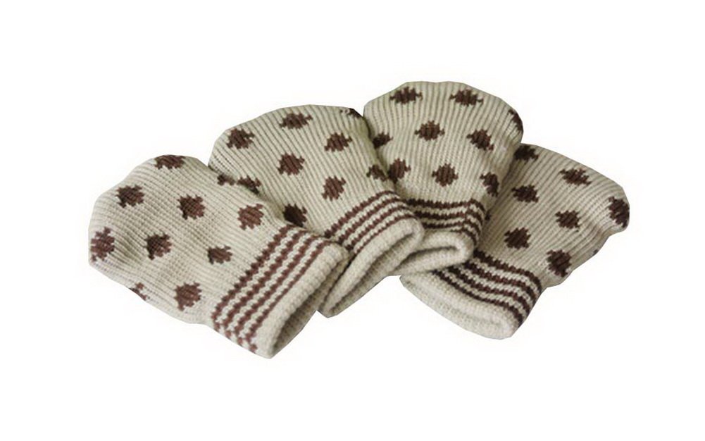 Set of 4 Large Chair Leg Floor Protector Pads - Non-Slip Furniture Socks with Grey Dots - Protect Hardwood Floors & Reduce Noise - Perfect for Dining Chairs, Office Furniture & Home Decor