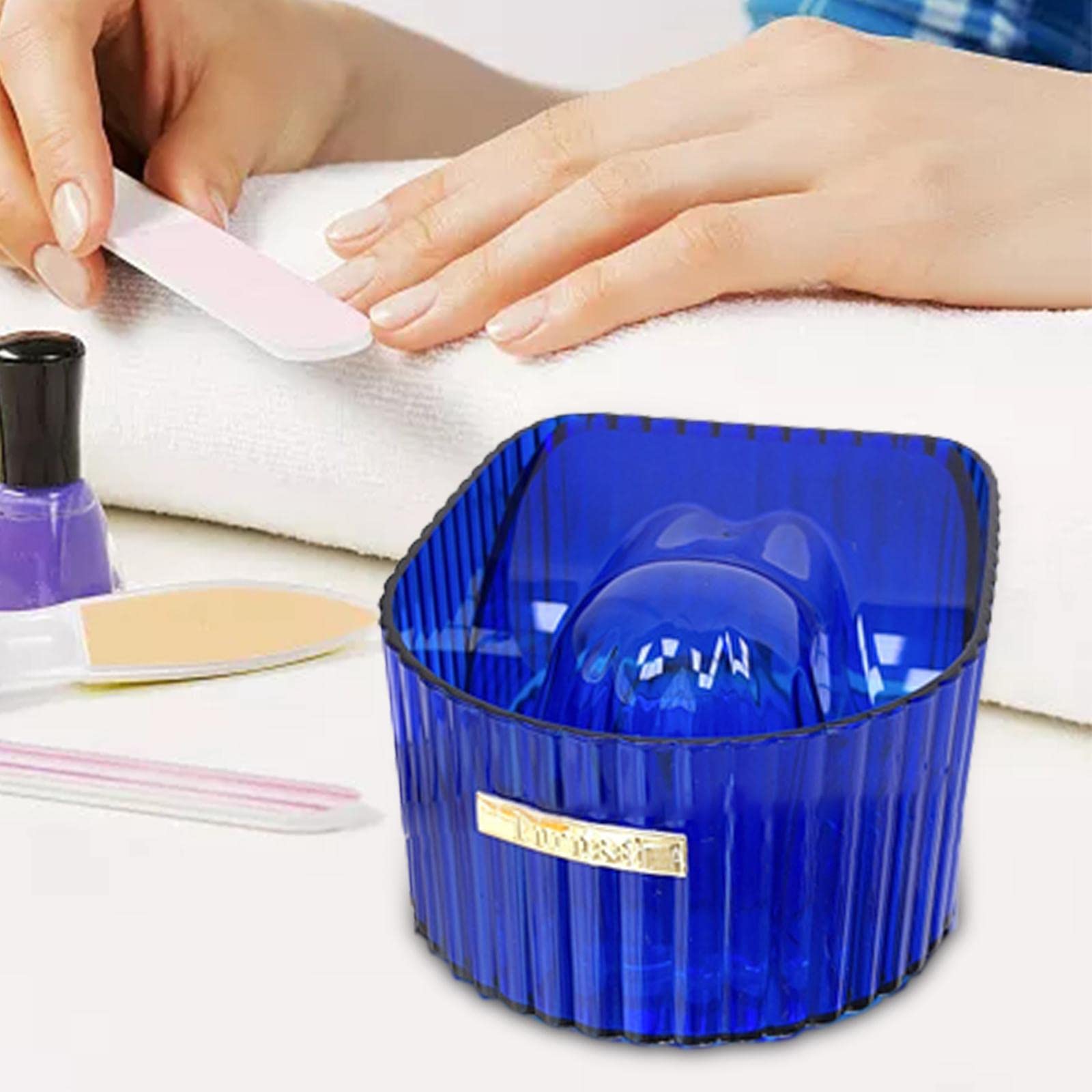 Colcolo Soak Off Bowl for Nails - Compact Manicure Bowl for Gel Polish Removal & Nail Cleaning - Professional Nail Art Supplies (Blue) - Perfect for Home Salons & DIY Nail Care