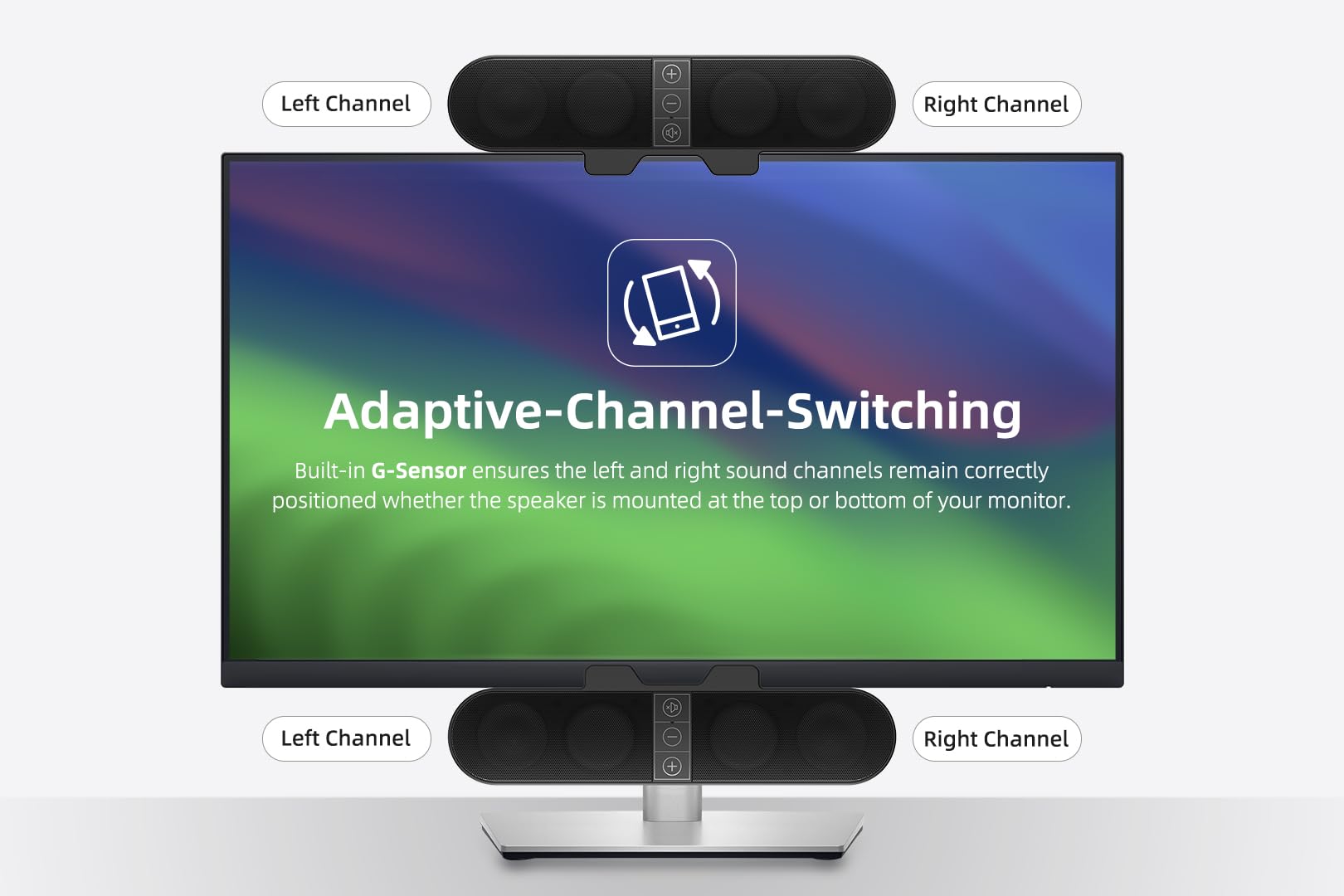USB Computer Speakers for PC & Laptop - Clip-on Soundbar with Deep Bass for Gaming & Office Work