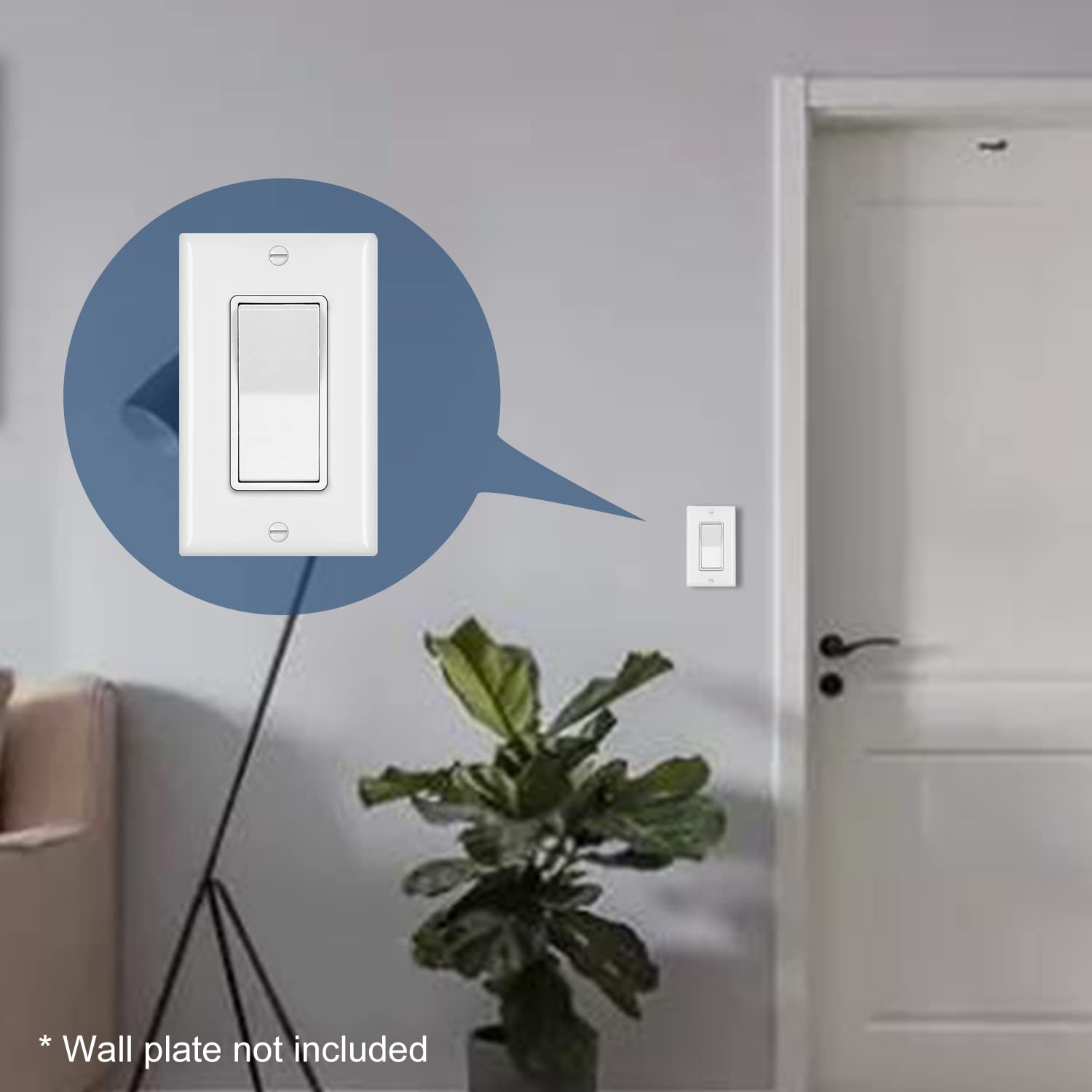 CML 3-Way Decorator Paddle Rocker Wall Light Switch - Single Pole or 3-Way, 15A 120V/277V, Gloss White - Perfect for Living Rooms, Bedrooms & Offices - 3-Year Warranty