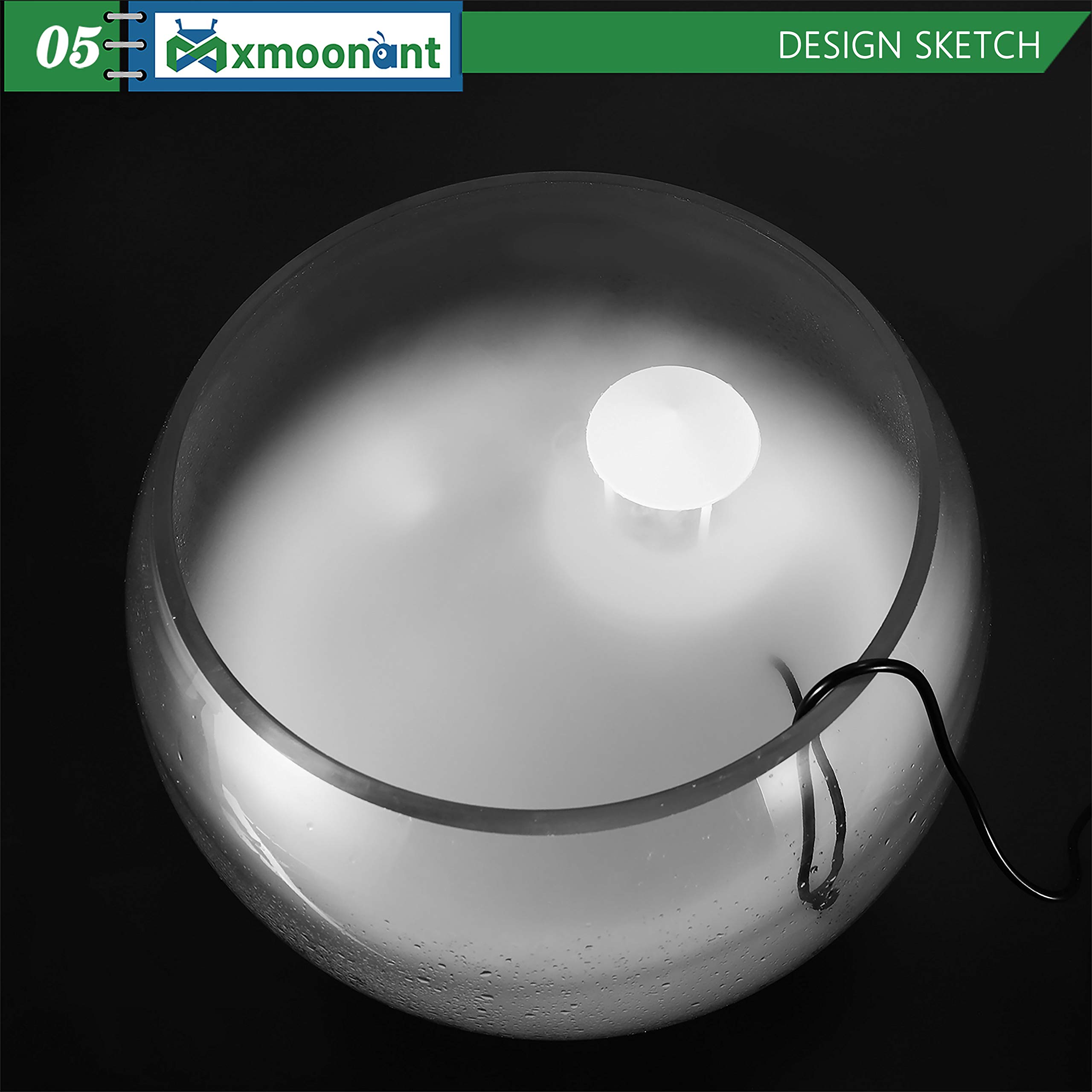 Mxmoonant Splash Guard & Float for Single-Head Ultrasonic Mist Maker - Water Depth Over 10cm/3.94inch - Perfect for Humidifiers, Aromatherapy Diffusers & Indoor Fountain Decor (Mist Maker Not Included)
