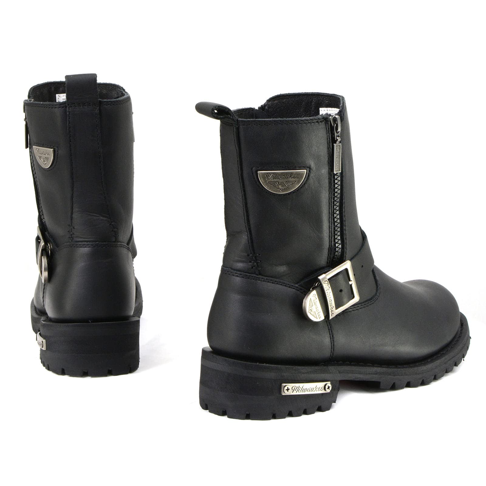 Milwaukee Motorcycle Boots for Men - Afterburner Black Leather Riding Boots for Motorcycle Enthusiasts | Durable & Comfortable for Long Rides & Outdoor Adventures