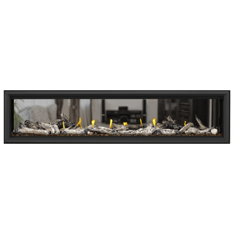 Napoleon Vector 74 See-Through Linear Direct Vent Gas Fireplace - LV74N2 | Modern Home Heating Solution for Living Rooms & Patios
