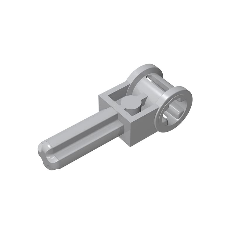 Gobricks GDS-928 Axle 2 with Reverser Handle Connector - 20PCS Light Bluish Gray (071) - Compatible with LEGO 6553 & Major Brick Brands - Building Blocks Technical Parts for DIY Projects - Perfect for Robotics, Gear Systems & Model Construction