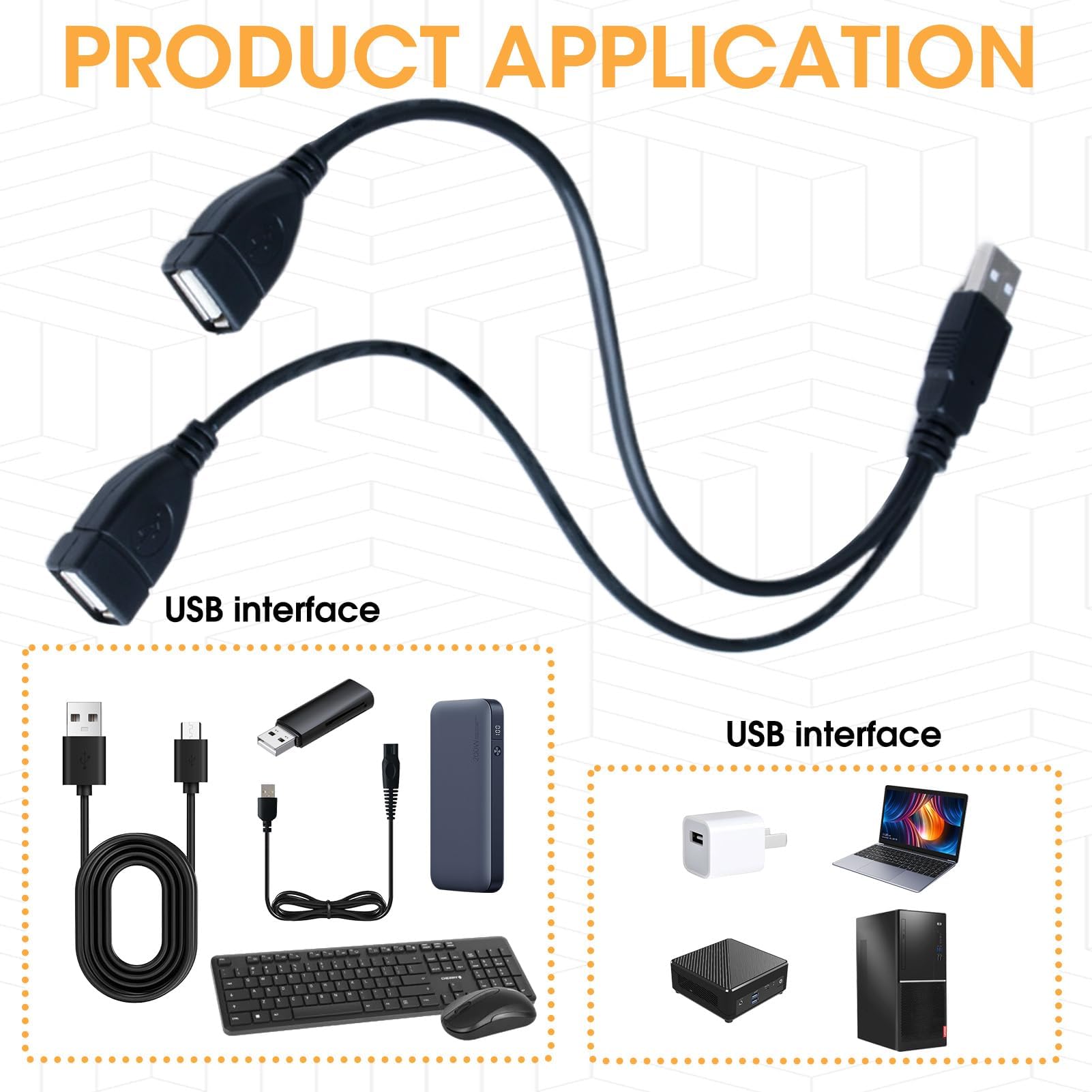 Dual USB Female to USB Male Y Splitter Cable - 30cm Black Extension Cord for Charging & Syncing Laptops, Tablets & Phones | Perfect for Office, Travel & Multi-Device Charging