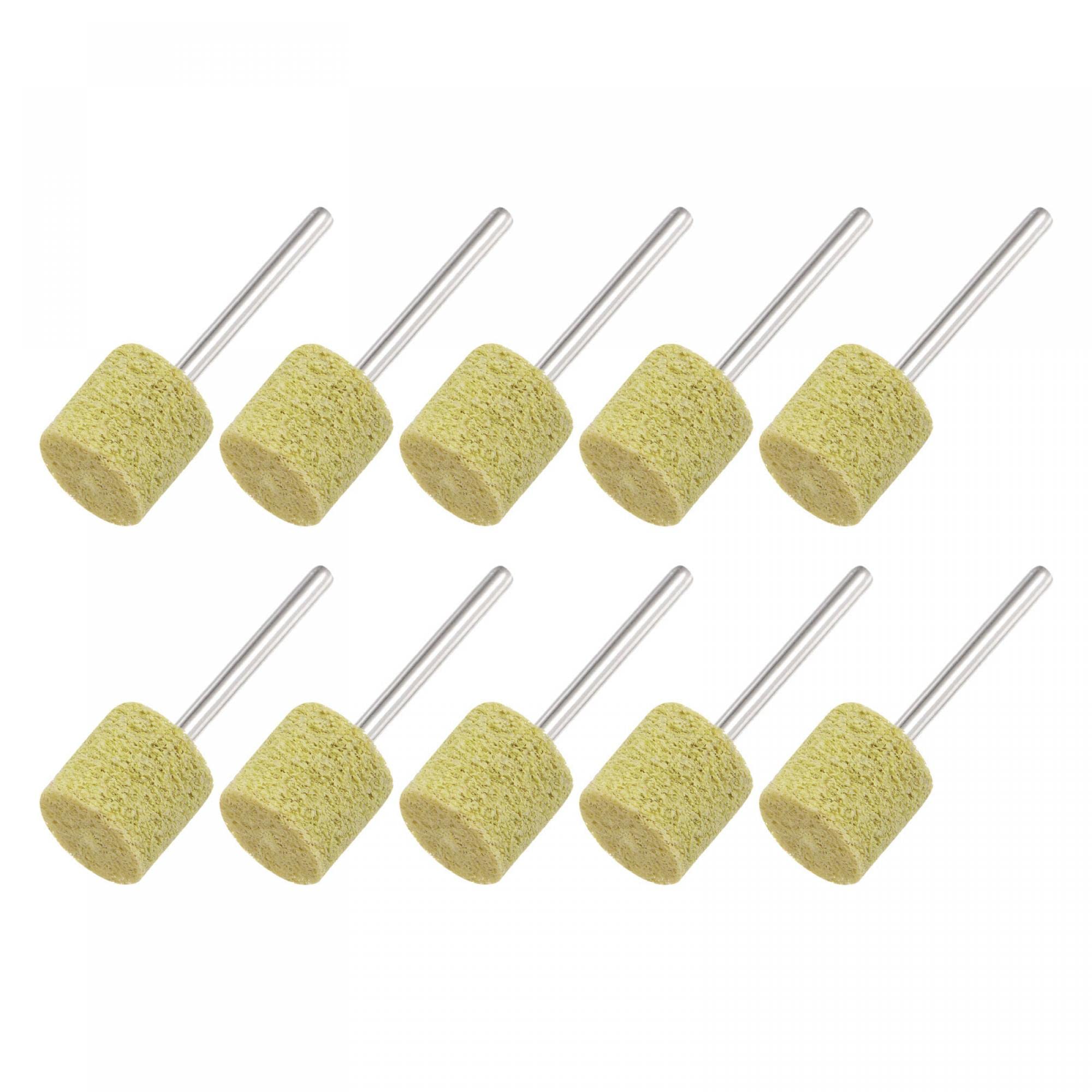 10 Pcs Nylon Fiber Mounted Point Grinding Heads - 2000 Grits 14mm Dia Cylindrical Polishing Wheels for Rotary Tools - Perfect for Metal, Wood & Jewelry Finishing & Polishing