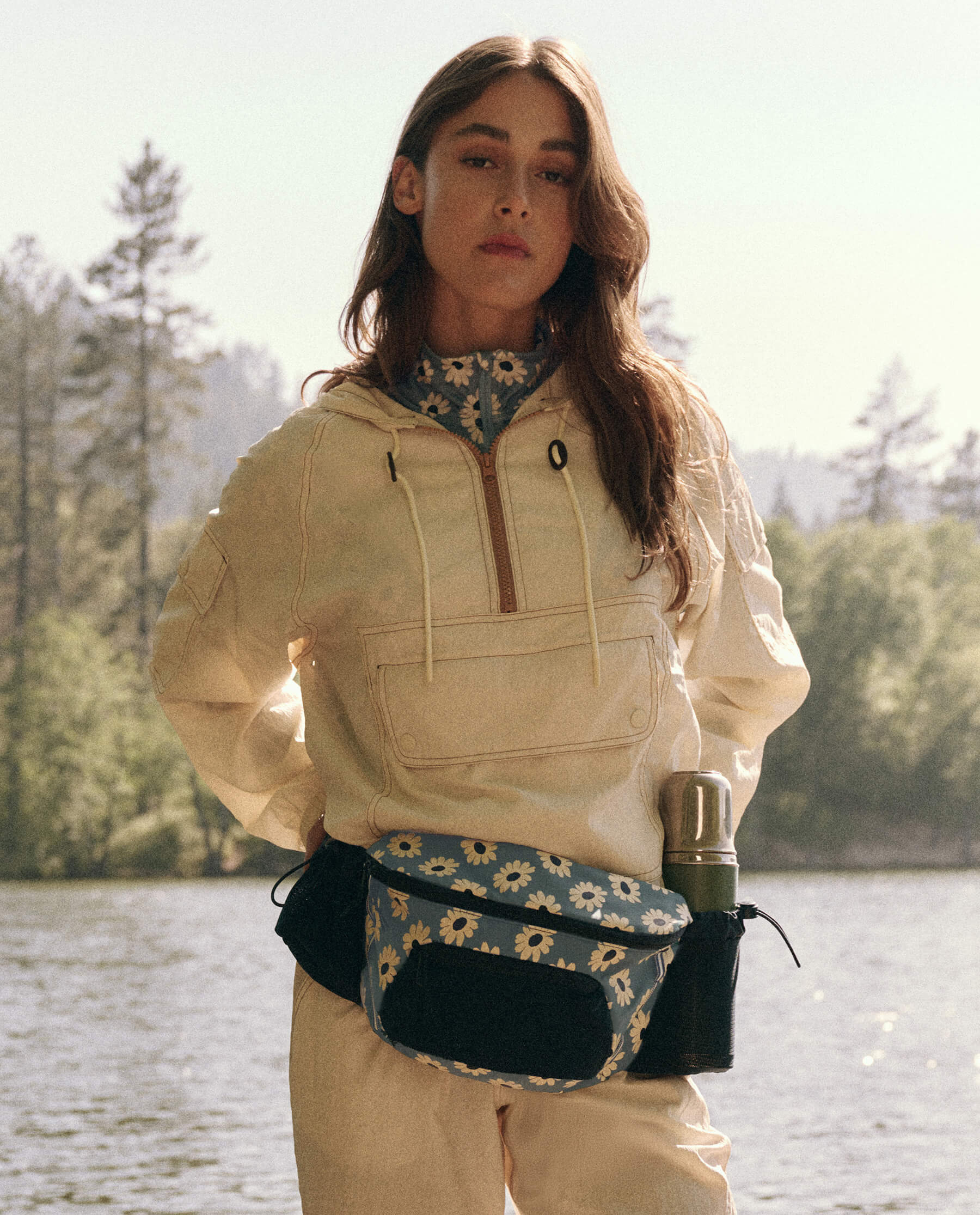 Adventure Hip Pack - Lightweight & Water-Resistant Fanny Pack for Hiking, Travel & Outdoor Activities | Falling Daisy Multi Color | Perfect for Running, Festivals & Daily Use