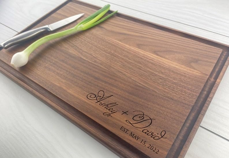Personalized Engraved Walnut Cutting Board - 17