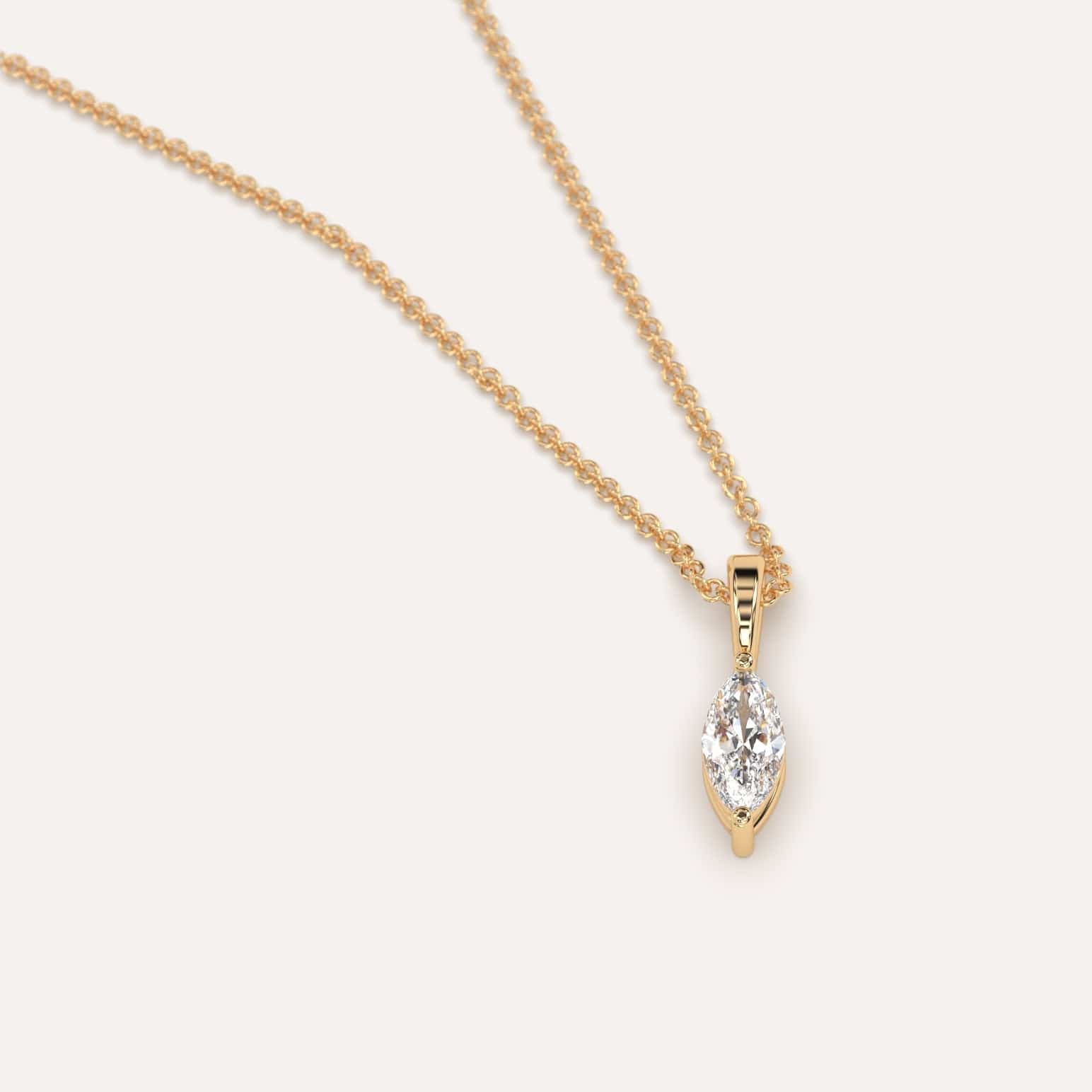 1/4 Carat Marquise Cut Diamond Pendant Necklace - Elegant 14K Gold Jewelry for Women, Perfect for Weddings, Anniversaries & Special Occasions