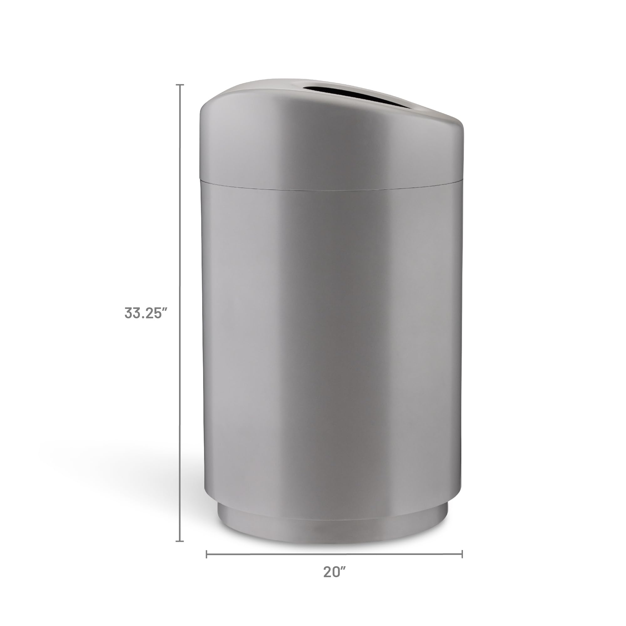 Safco 30 Gallon Stainless Steel Open Top Trash Can - Modern Silver Garbage Bin for Kitchen, Office, Bathroom & Indoor Use - Durable & Stylish Waste Container for Home & Commercial Spaces