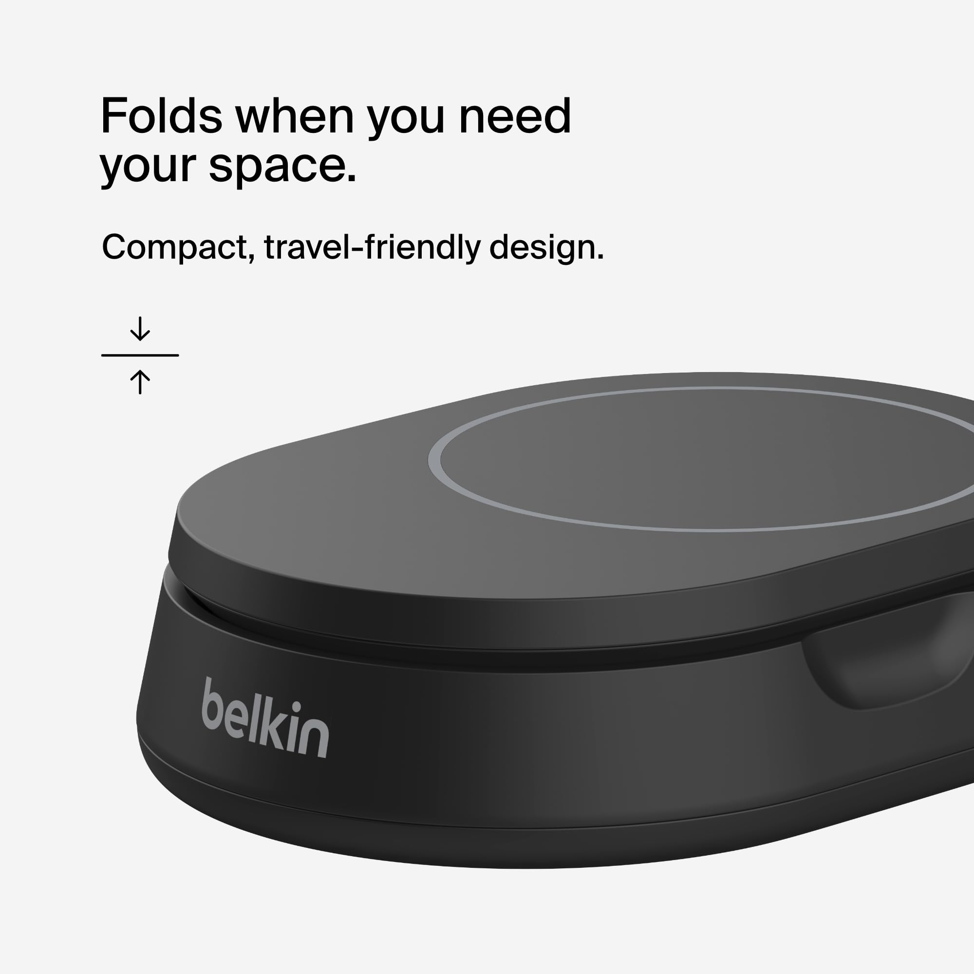Belkin Convertible Magnetic Charging Stand 15W - MagSafe-Compatible Qi2-Certified Wireless Charger for iPhone 16/15/14/13 Series, AirPods Pro, Samsung Galaxy - Fast Charging Station with Adjustable Stand (2-Pack, Black) | Perfect for Home, Office & Travel Use