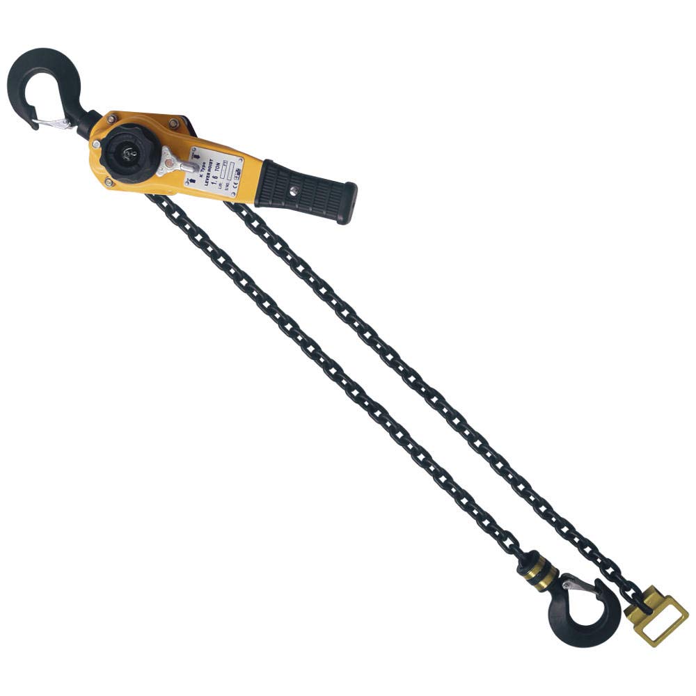 3/4 Ton x 10FT Heavy Duty Chain Come Along Lever Hoist - Self Locking Hand Winch Puller for Towing, Lifting & Construction Work