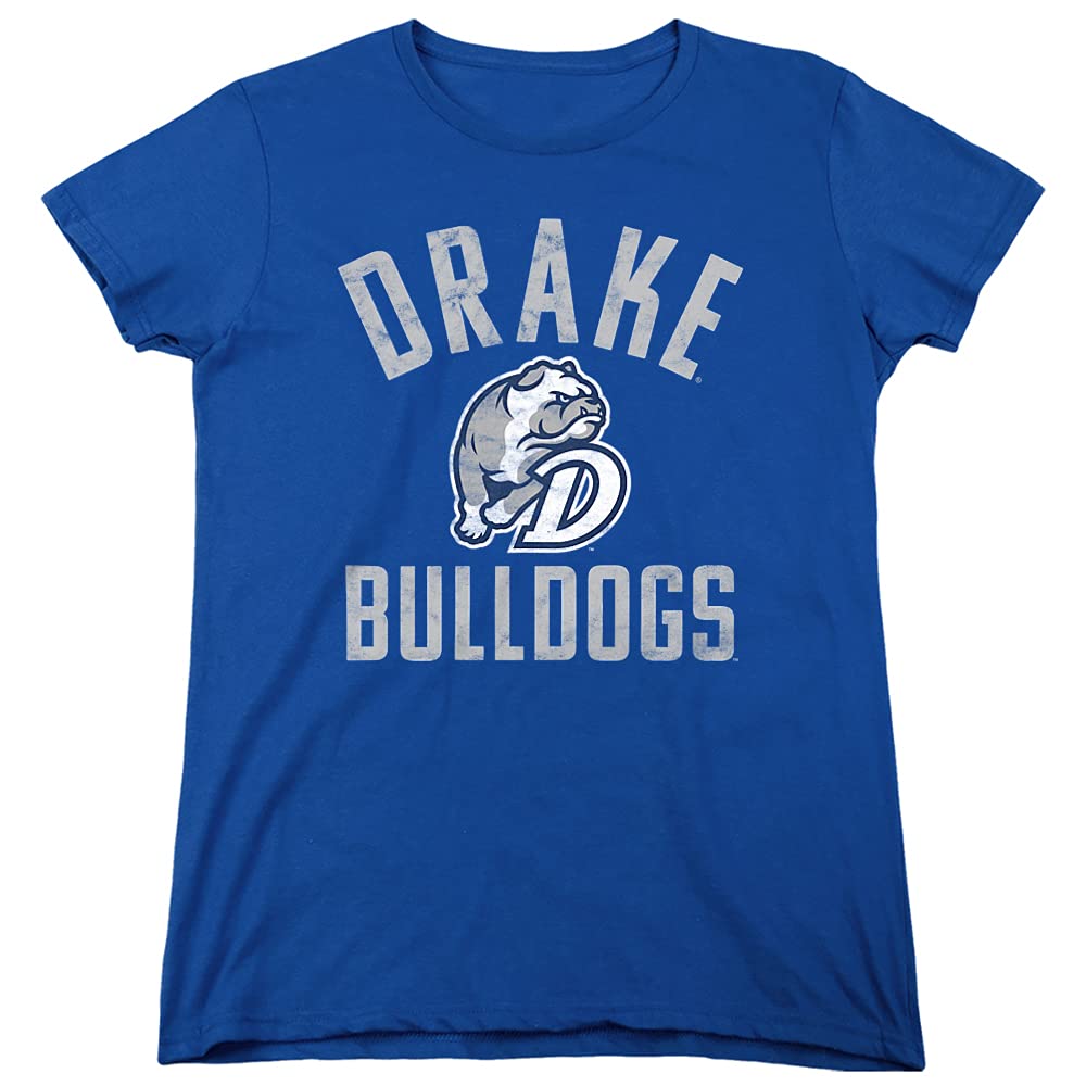Drake University Bulldogs Logo Women's T-Shirt - Royal Blue, Large Size - Comfortable Cotton Tee for School Spirit, Game Day & Casual Wear