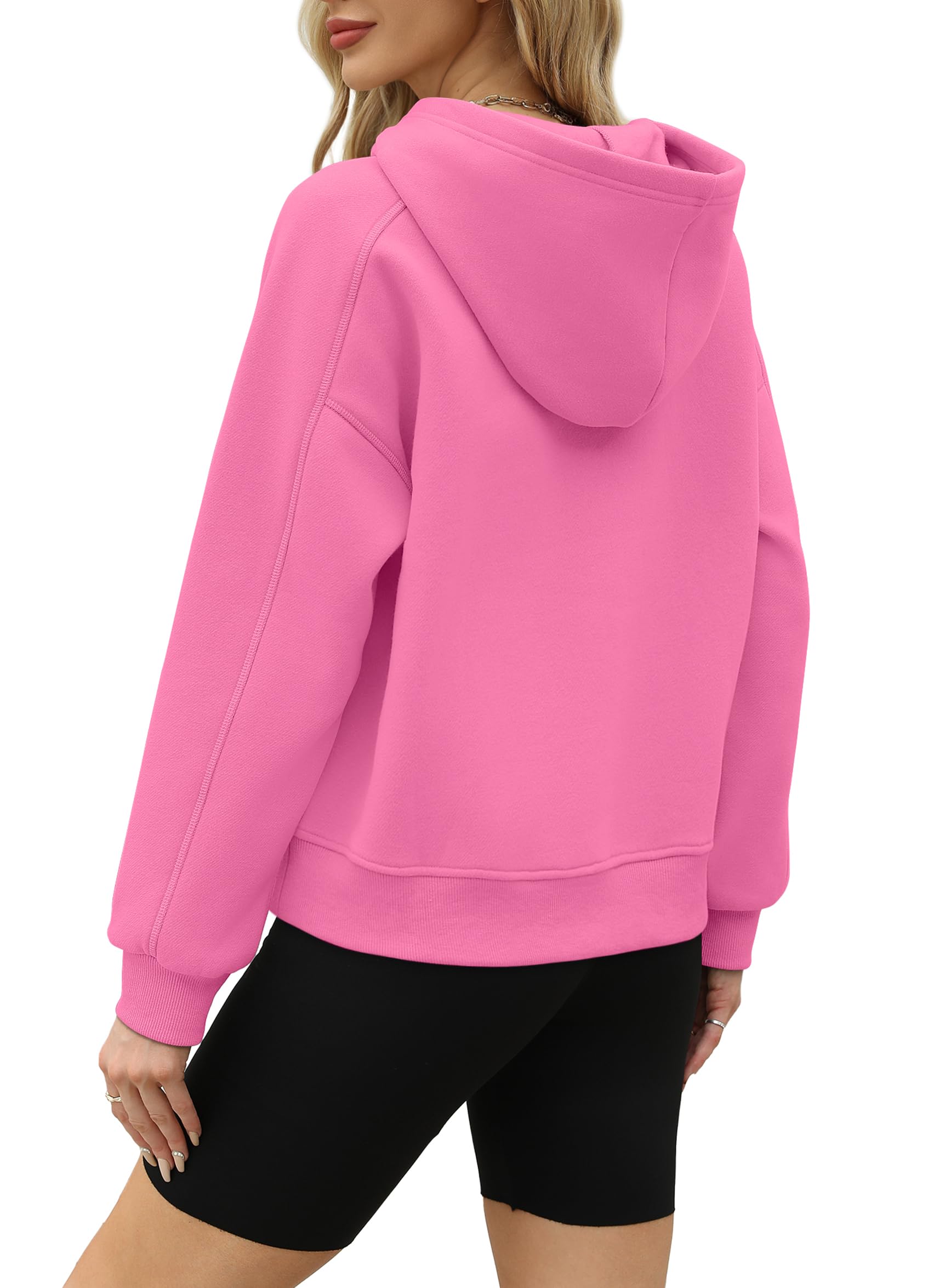 OFEEFAN Women's Cropped Hoodie Sweatshirt - Trendy Fleece Pullover Long Sleeve Top for Fall Fashion 2024 | Cozy Casual Wear, Street Style Outfits, Loungewear & Cold Weather Comfort