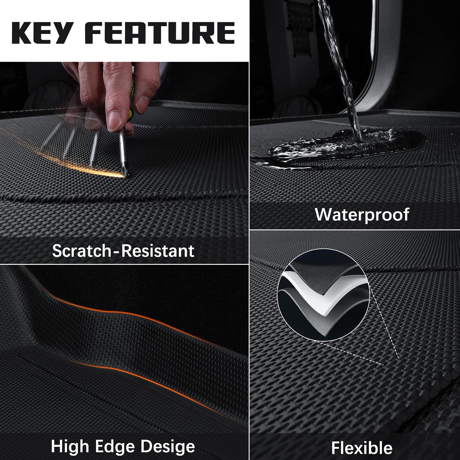 2023-2025 Honda Accord Cargo Liner (Fits Hybrid Models) - All Weather TPE Trunk Mat | Odorless, Anti-Slip Black Cargo Tray | Perfect for Road Trips, Grocery Hauling & Pet Transport