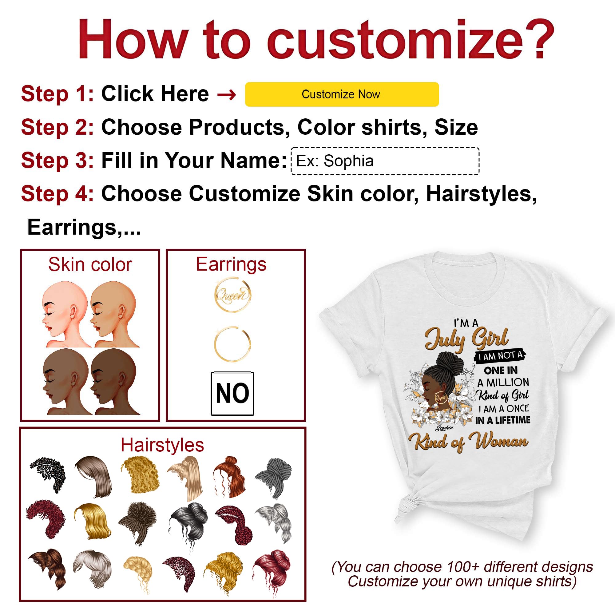 Custom July Birthday T-Shirts for Women - Funny 'Queens Are Born in July' Graphic Tee - Personalized Birthday Gift Idea - Perfect for Summer Parties, Girls' Night Out & Birthday Celebrations