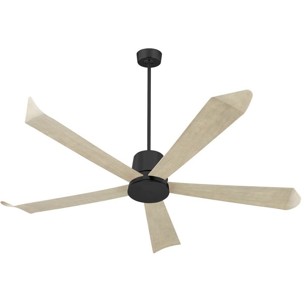 Quorum 82725-59 Rova 72 Inch Damp Rated Ceiling Fan with Light, Matte Black Finish - Perfect for Covered Patios, Porches, and Outdoor Living Spaces