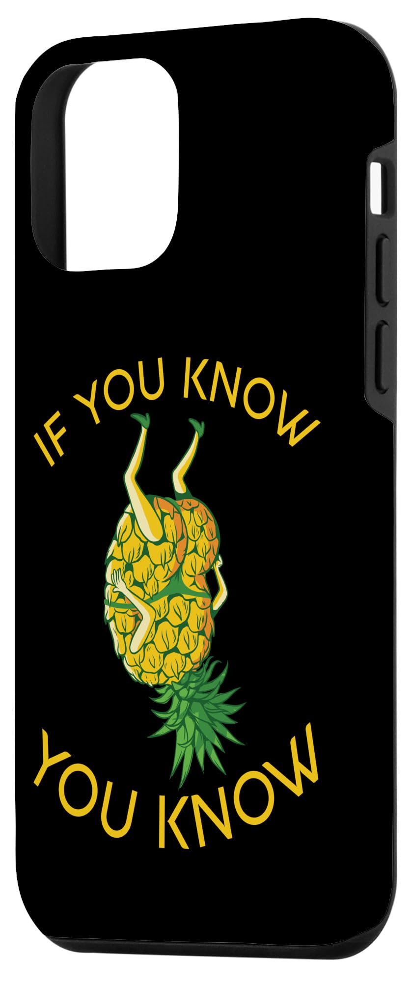 Funny iPhone 12 Mini Case with Upside Down Pineapple Design - Adult Humor Gift for Men - Perfect for Parties, Bachelor Events & Naughty Gifts