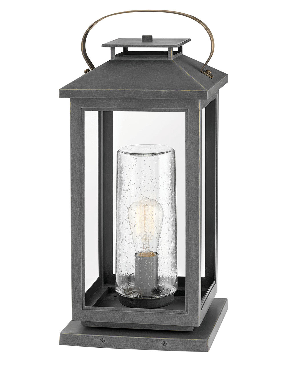 Atwater LED Pier Mount Light Fixture - Ash Bronze Finish - Outdoor Wall Sconce for Patio, Garden & Entryway Lighting