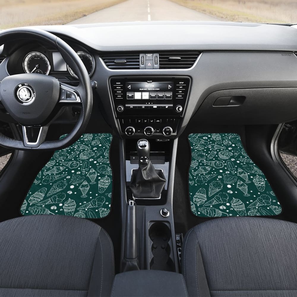 Premium Ice Cream Pattern Car Floor Mats - Non-Slip, Durable & Easy to Clean - Perfect for Summer Road Trips & Beach Adventures