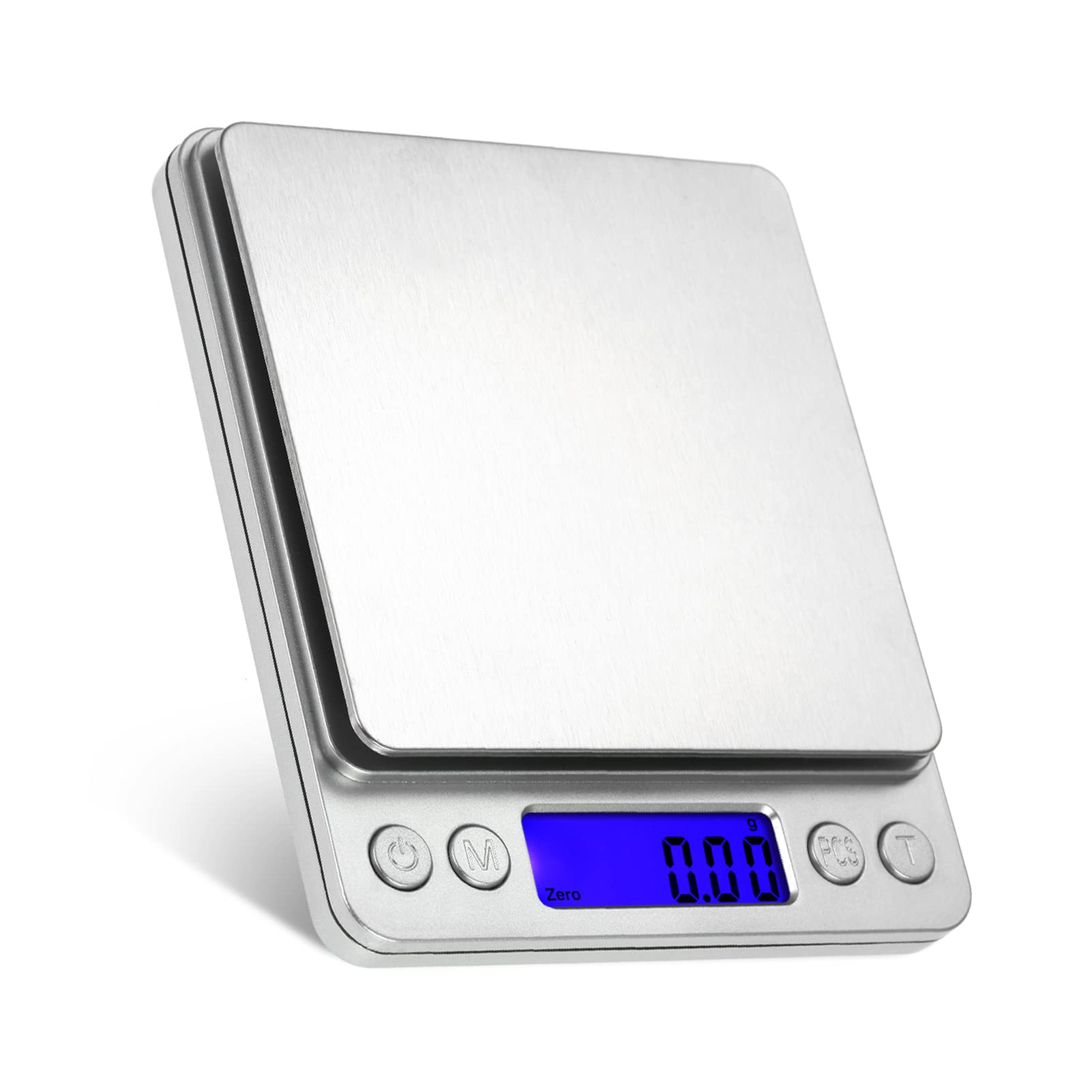 500g x 0.01g High Precision Digital Kitchen Scale with 2 Trays - Accurate Food Scale for Baking, Cooking & Jewelry Weighing | Portable Electronic Scale for Home, Restaurant & Travel Use