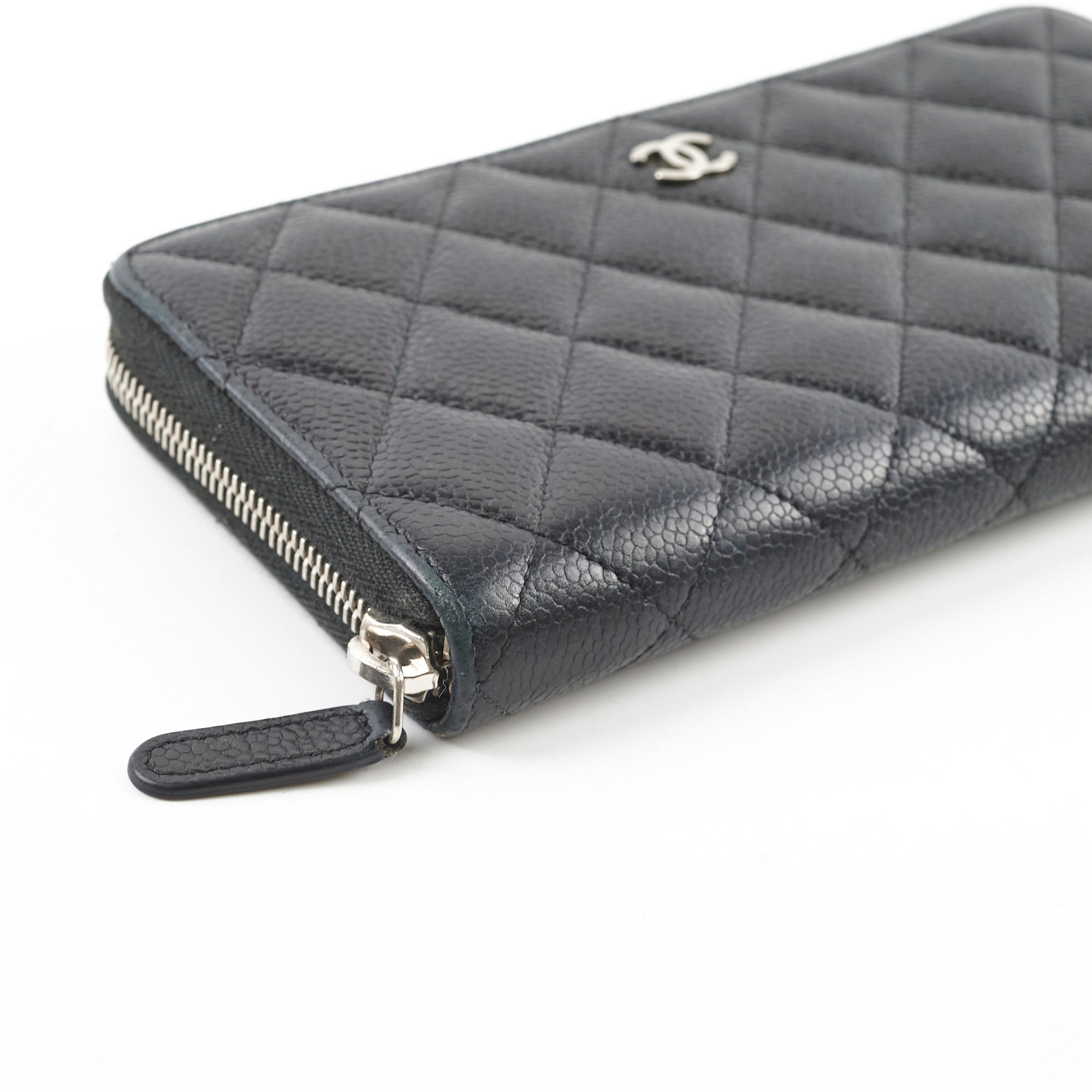 Chanel Caviar Leather Long Wallet for Women - Black Luxury Designer Clutch with Multiple Card Slots - Perfect for Everyday Use & Special Occasions