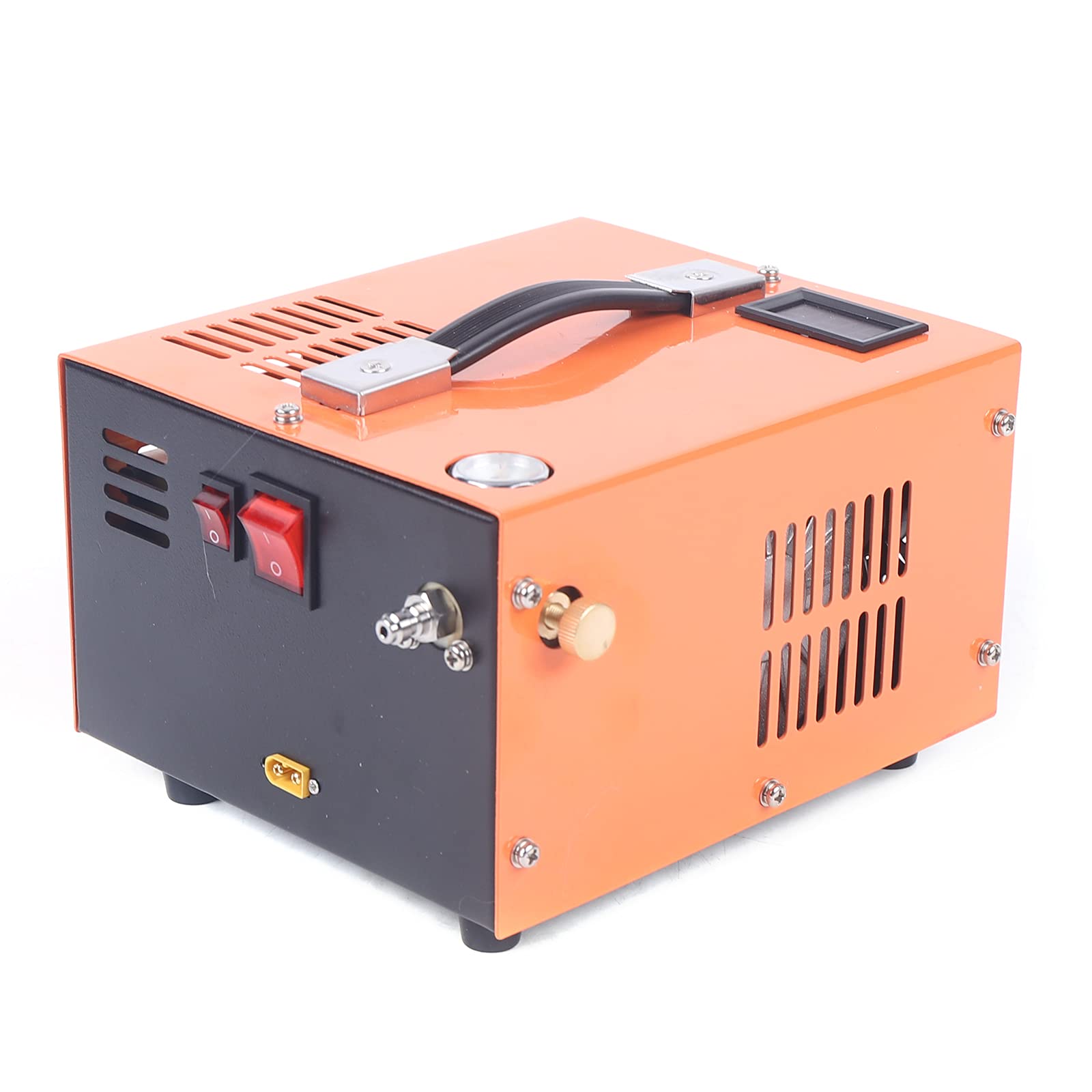Portable 12V High Pressure Air Compressor 30Mpa 300 Bar 4500 PSI - Built-in Transformer & Fan Cooling - 110V/220V PCP Air Pump for Paintball, Scuba Diving & Inflating Tires