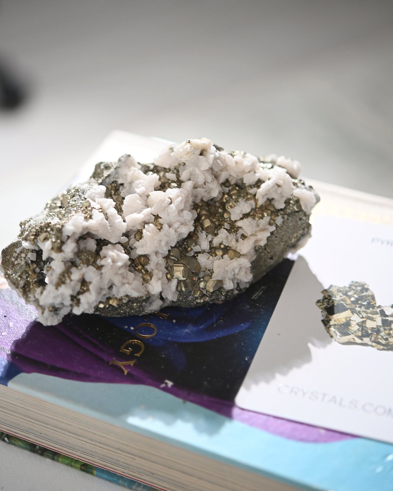 Natural Pyrite and Calcite Crystal Cluster - Raw Mineral Specimen for Home Decor, Meditation & Healing | Feng Shui, Gift Idea, Collection Display