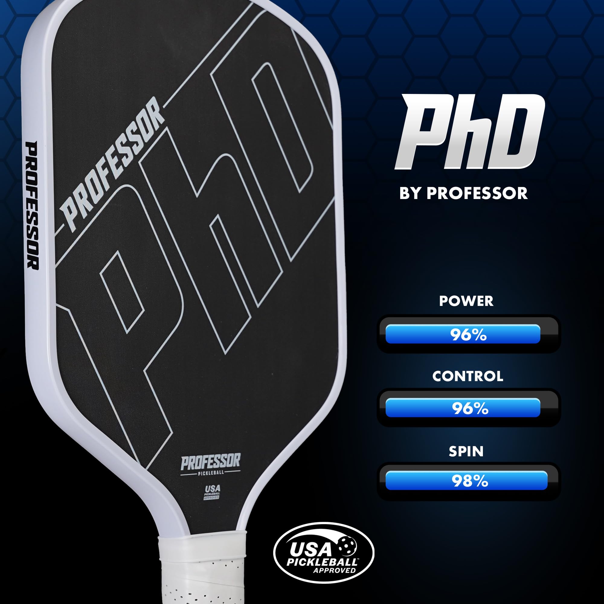 Premium Raw Carbon Fiber Pickleball Paddle with White Edge - Professional Grade Paddle for Competitive Play & Tournament Use - Lightweight & Durable Design for Enhanced Performance