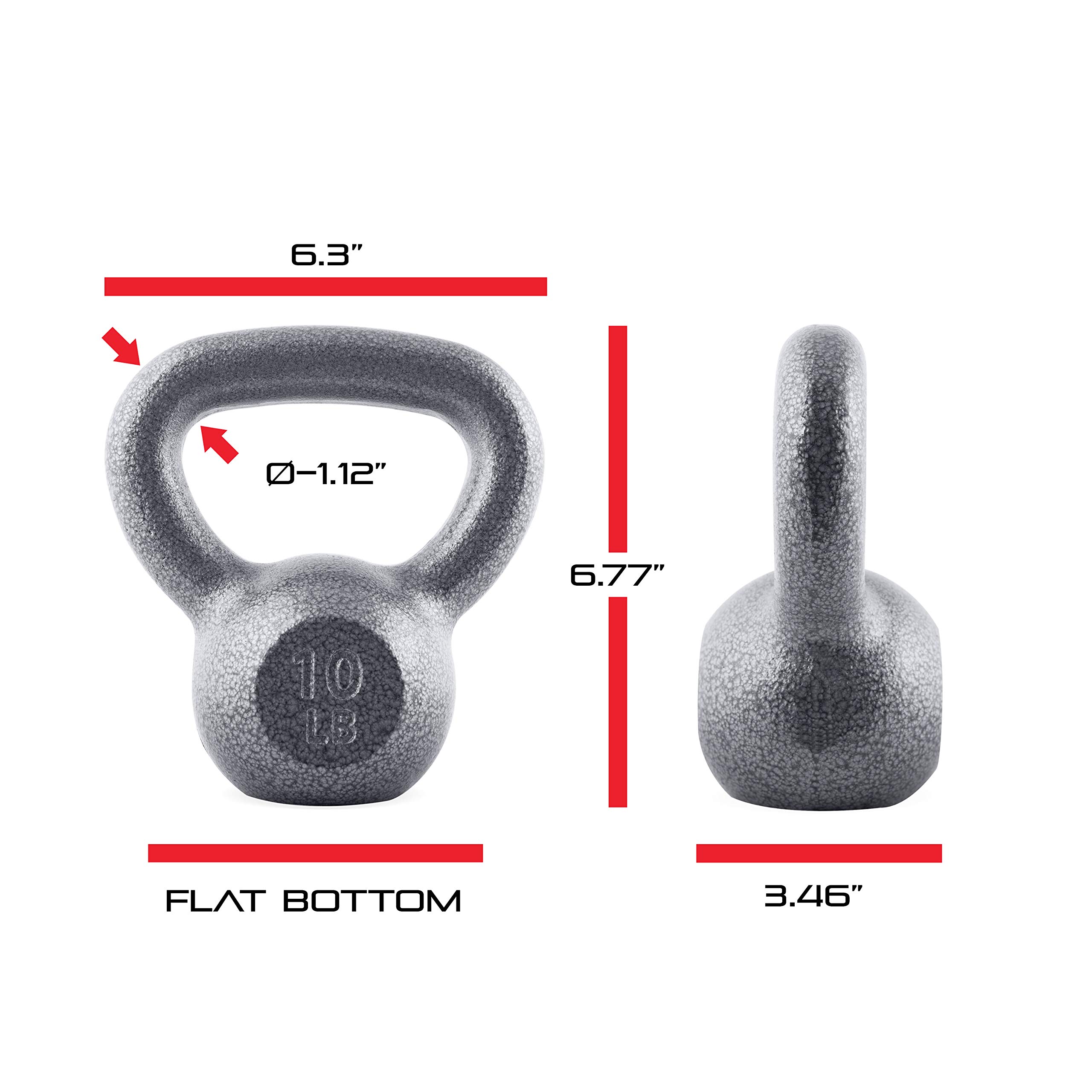 WF Athletic Supply Hammerstone Painted Cast Iron Kettlebells - 10-80lbs Weight Options for Home Gym, Strength Training, CrossFit & Full Body Workout | Durable Fitness Equipment for Men & Women | Perfect for HIIT, Functional Training & Weightlifting