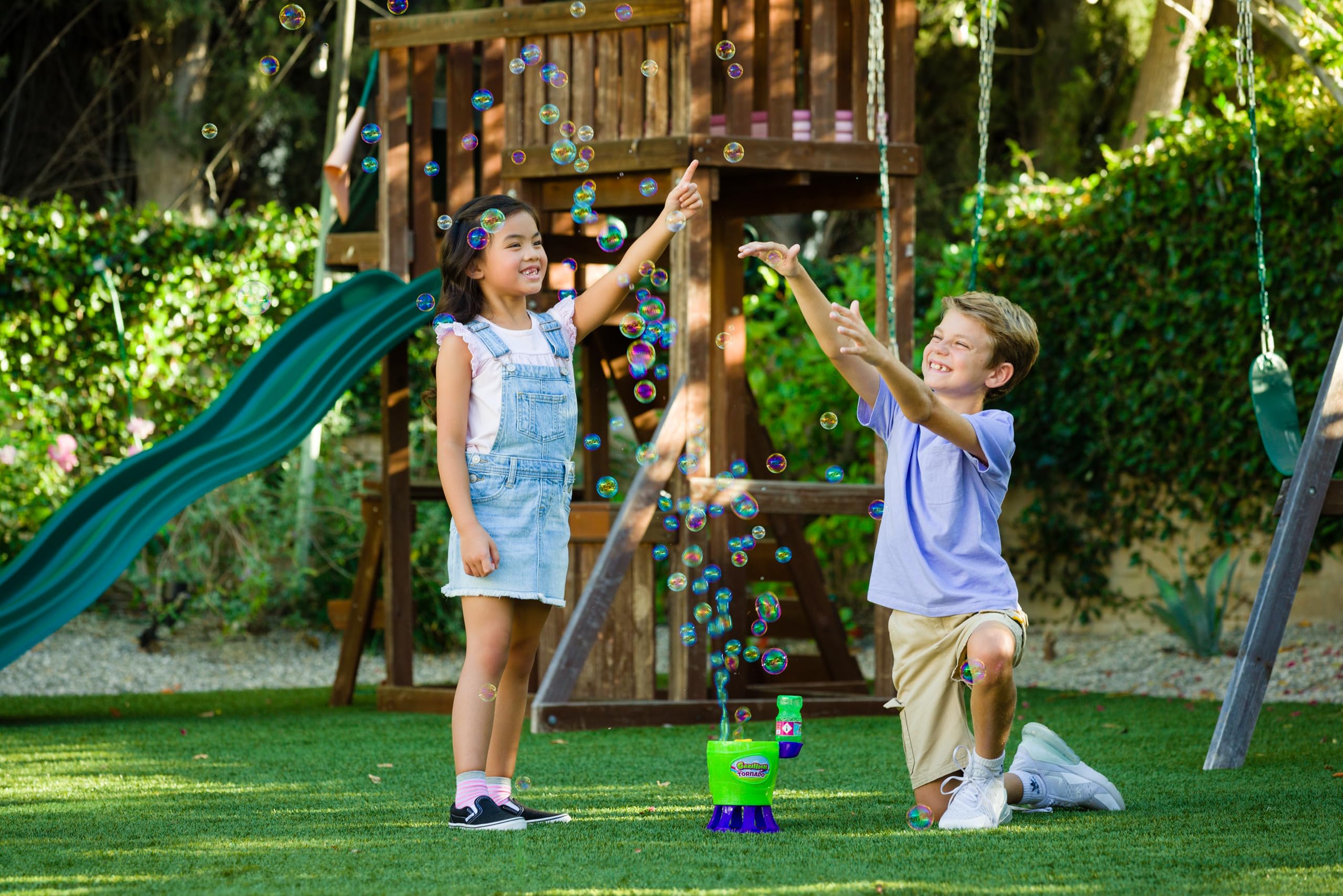 Gazillion Tornado Bubble Machine for Kids - High-Speed Bubble Blower (4500 Bubbles/Min) with 4oz Non-Toxic Solution - Perfect for Outdoor Play, Birthday Parties & Backyard Fun
