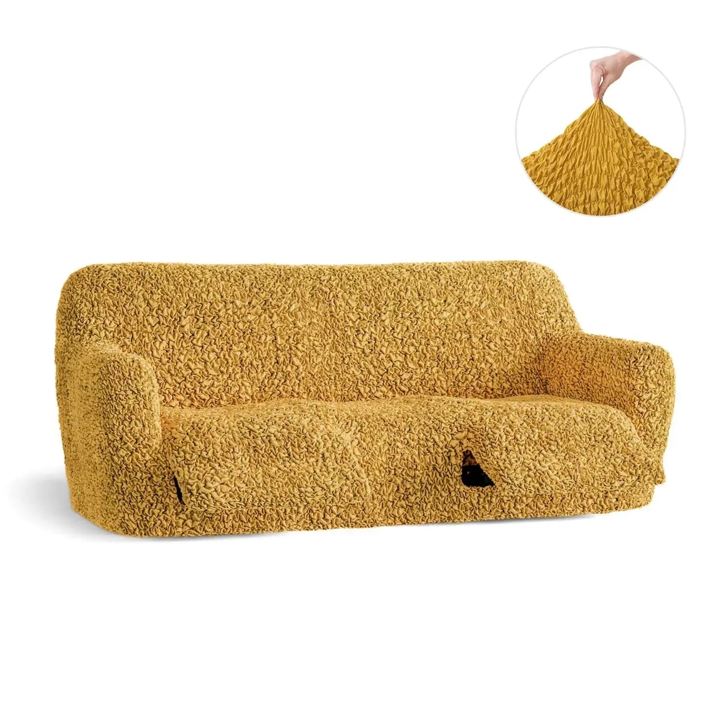 3 Seater Recliner Slipcover - Soft Fuco Cotton Stretch Sofa Cover - Perfect for Living Room, Family Room & Home Theater Furniture Protection