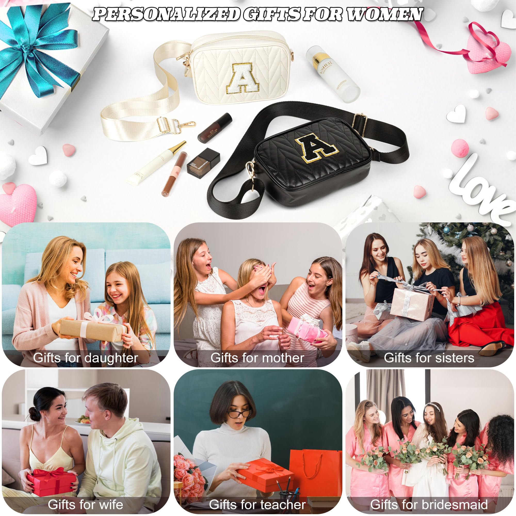 TOPEAST Women's Quilted Leather Crossbody Bag - Travel & Gift for Christmas Birthday