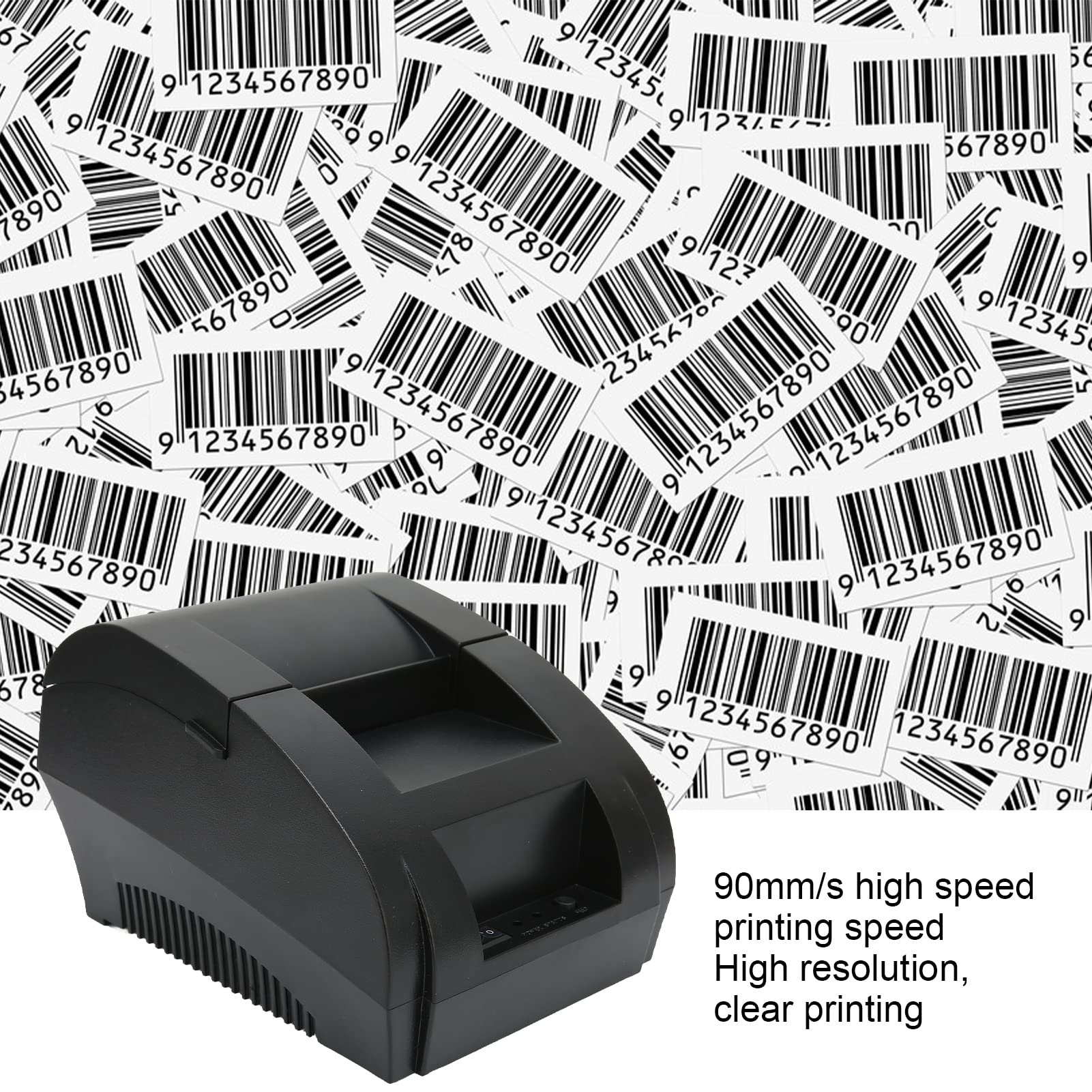 EXCLUZO 90mm/s High-Speed Thermal Label Printer for Shipping & Retail POS Systems - Perfect for Express Delivery, E-commerce, and Small Business Logistics
